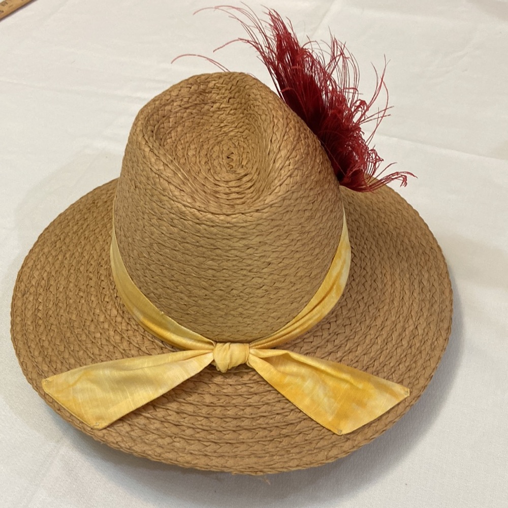 Womens Feather Embellished Hat - One Size- Adjustable New With Tags! - Picture 4 of 10